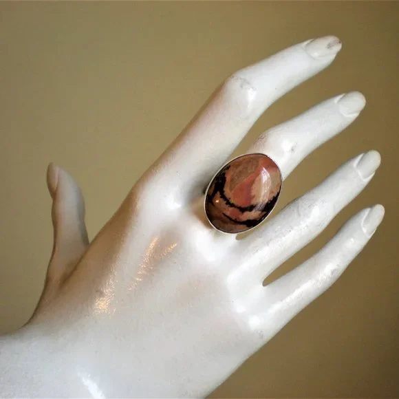 HUGE Jay King Drt Sterling Silver 925 Picture Jasper Cocktail Dinner Ring 14 g. - Picture 10 of 11